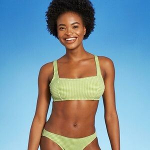 Xhilaration Textured Square Neck Bralette Bikini